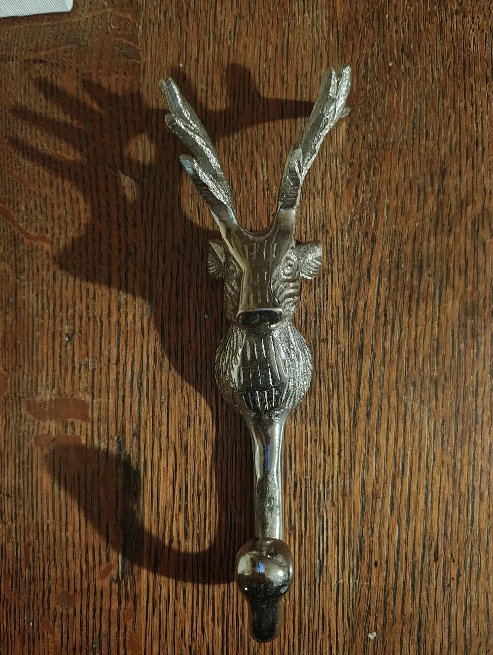 Antler Deer Wall Hook in Antique Silver Finish